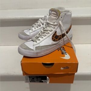 Nike White and Leopard Accent High-Tops